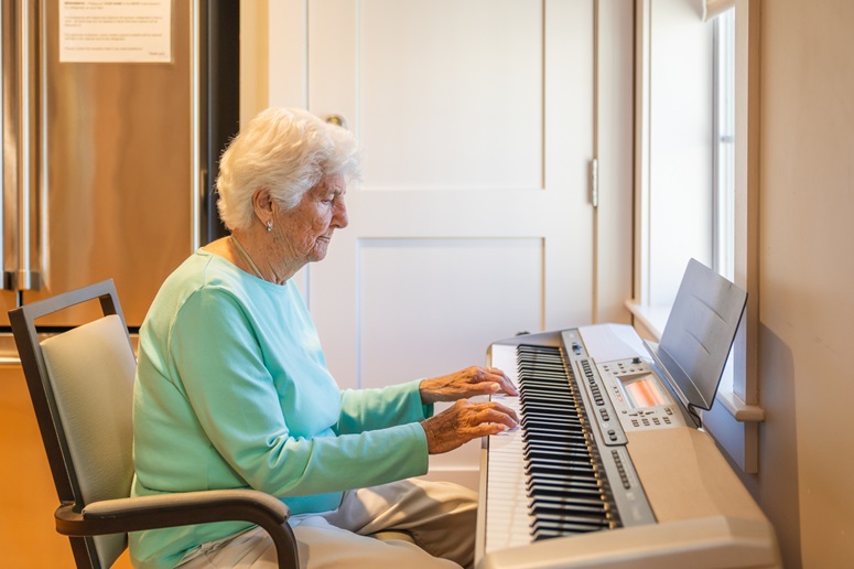 Woman playing piano