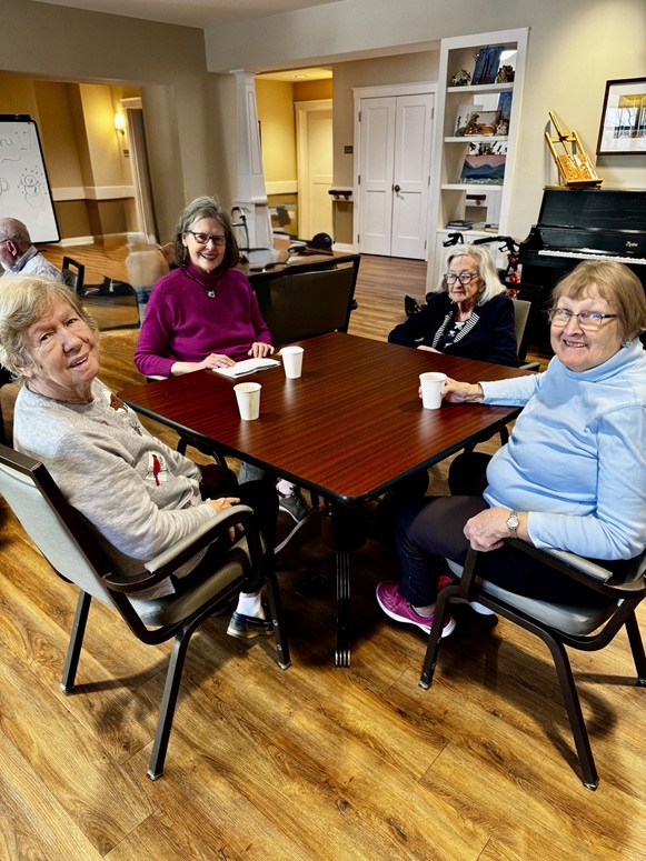 Residents at a table