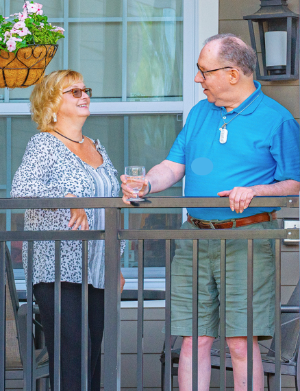Two residents interacting