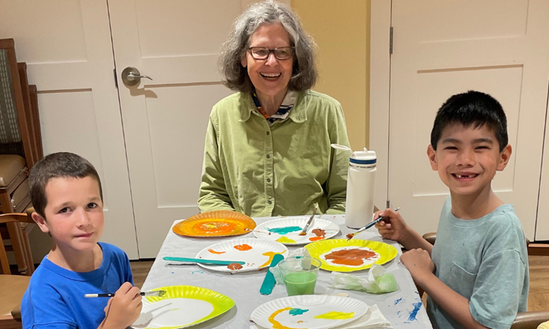 resident do crafts with children