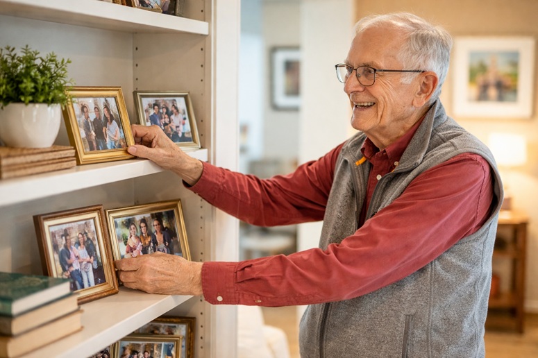 man unpacking in new home