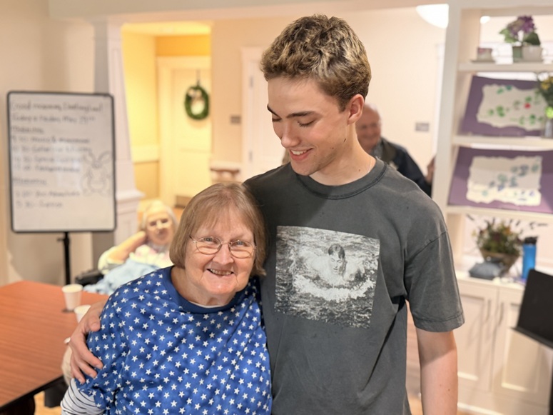 teen with grandmother